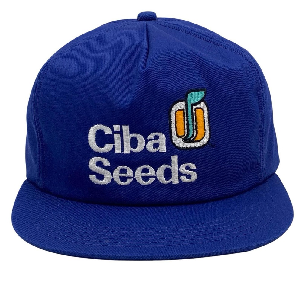 Vintage K-Products Ciba Seeds Snapback Trucker Hat Embroidered‎ Logo USA